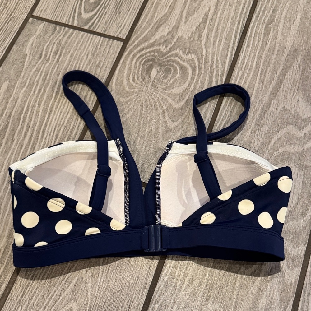 Boden Navy Polka Dot Bikini Set - Retro High Waisted size 6/8 - Picture 3 of 11